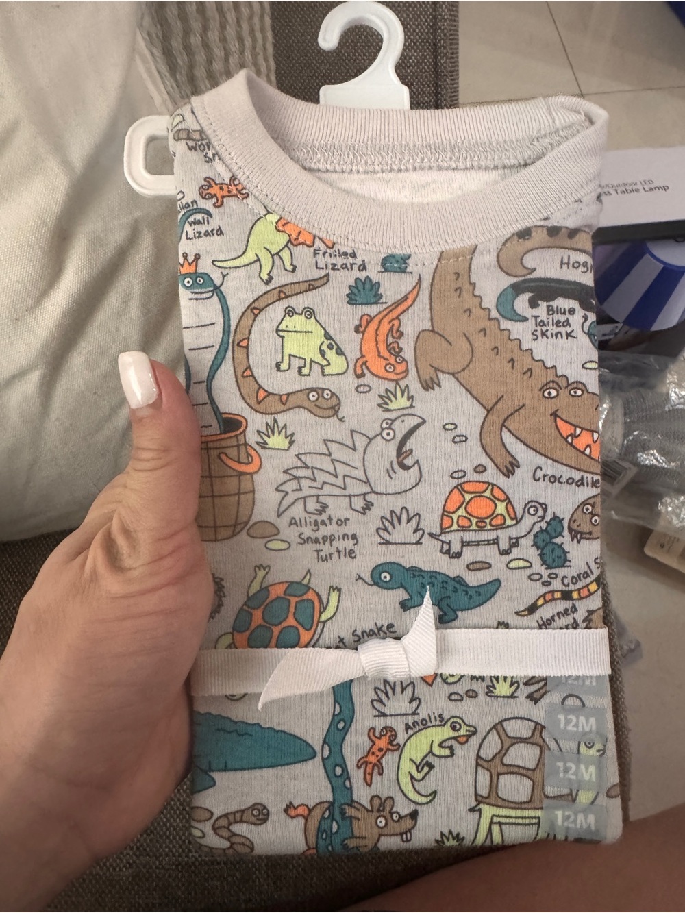 Carter's Gray Pajama Top with Multicolor Animal Print